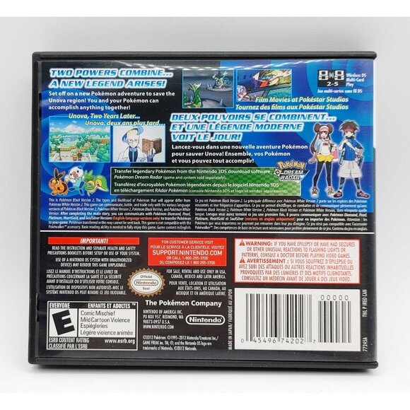 Pokemon Black Version 2 (Nintendo DS) Authentic Case And Manual ONLY - NO GAME! - Picture 2 of 10